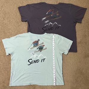 2 The North Face “Send It” Vintage Ski T-Shirts